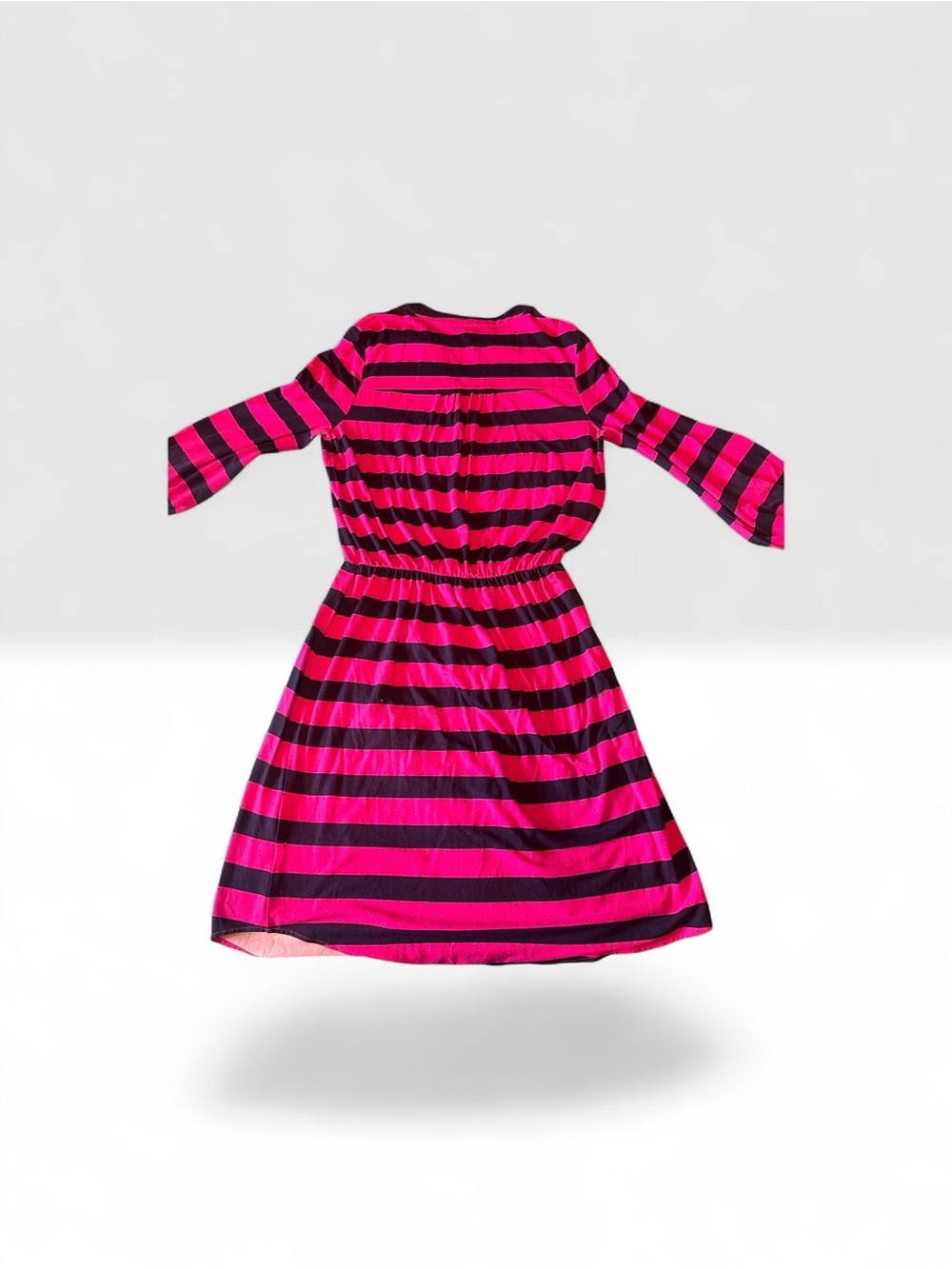 Lilly Pulitzer Pink and Navy Striped Long-Sleeve Shirt Dress